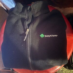 Black Fleece Jacket with Green Logo
